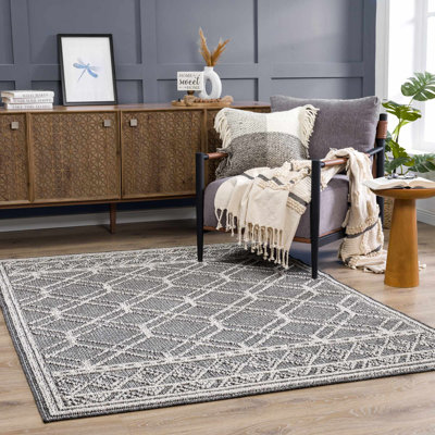 Janyssa Geometric Outdoor Gray Area Rug