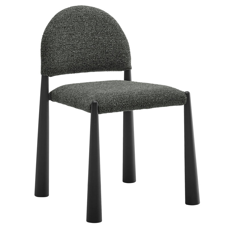 Chaise d'appoint de salle à manger rembourrée Hayley, Anthracite, Noir, noir, noir, noir