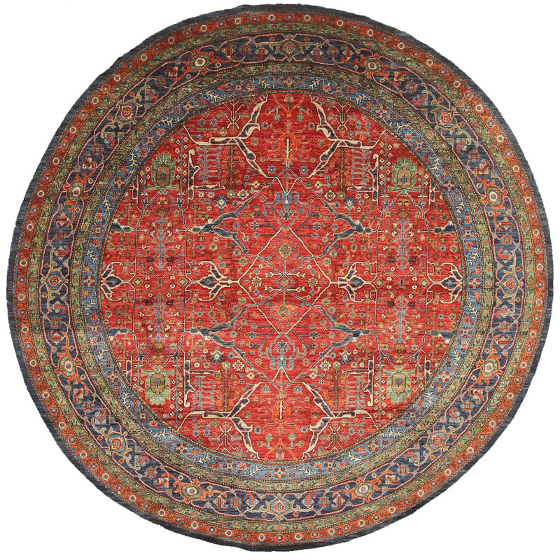 Tapis unique rouge / bleu 8 pi 11 po