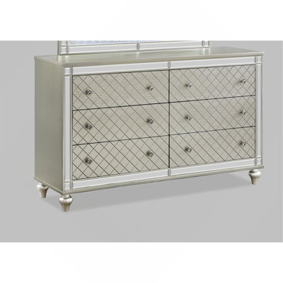 Commode de chambre à coucher 1 tiroir 6 pièces Glam