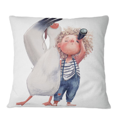 Coussin Little Girl With Albatros I