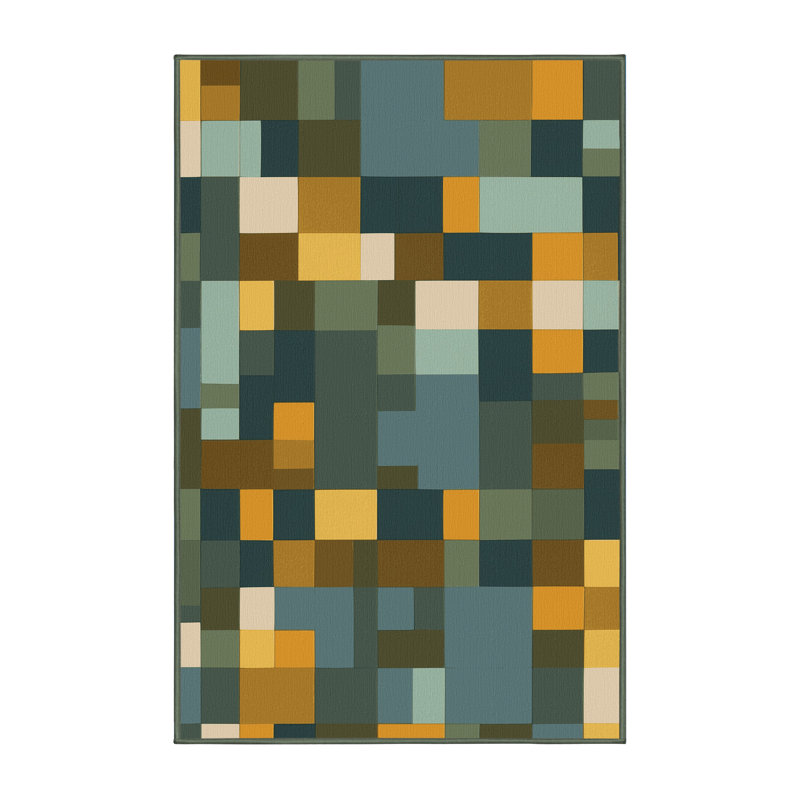 Tapis forêt Pixel, Rectangulaire 8 pi x 12 pi