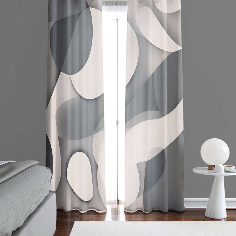 Paire de rideaux semi-transparents en polyester Diemo, L 20 po x L 52 po