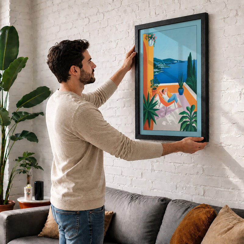 Seaside Reverie Coastal - Framed Print, Unframed, A2 - 59.4 x 42.0 cm