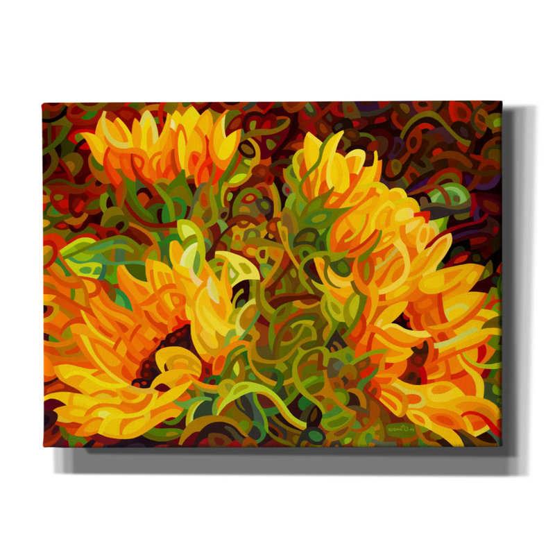 «Quatre tournesols épiques» par Mandy Budan, impression «Ca Four Sunflowers» sur toile par Mandy Budan