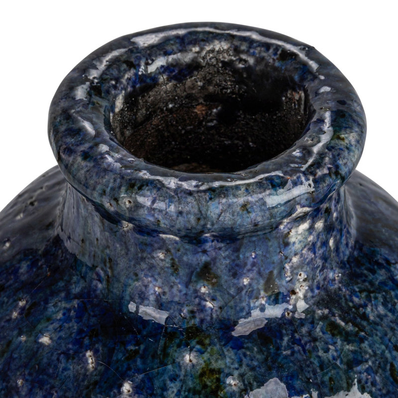 Vases décoratifs en terre cuite avec glacis craquelé