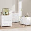 Commode à 4 tiroirs, commode haute moderne pour l'organisation de la chambre et du placard, armoire étroite pour le couloir ou le salon, blanc-1626107111