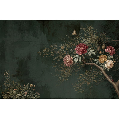 Dark Wallpaper Moody Botanical Removable Wall Decor