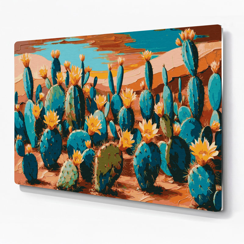 Art mural en métal rose de Southwestern Plants