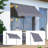 118'' Retractable Patio Canopy - With Fabric And Metal Frame Construction Sun Awning Protected Aluminum Alloy Rollers Steel