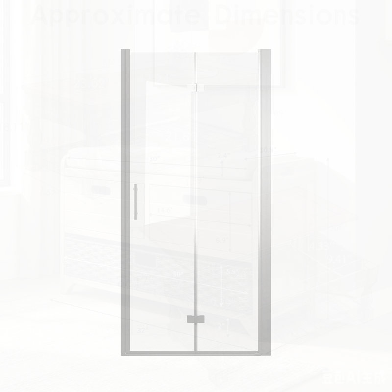 Porte de douche pliante en verre trempé avec cadre en aluminium chromé, résistante aux explosions pour plus de sécurité et d'optimisation de l'espace