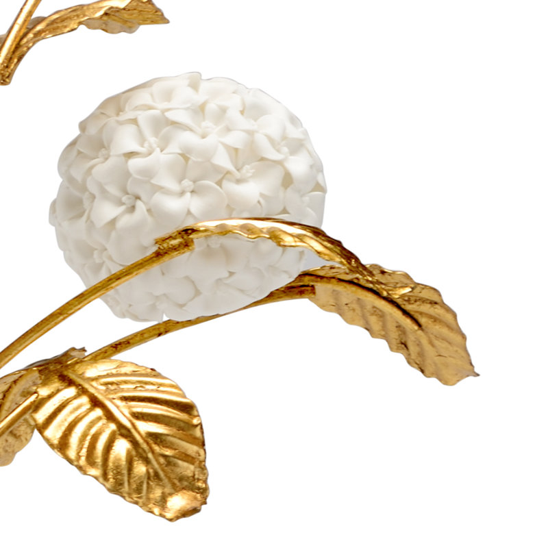 Hydrangea on Stand Sculpture, 24" H x 12.75" W x 7" D