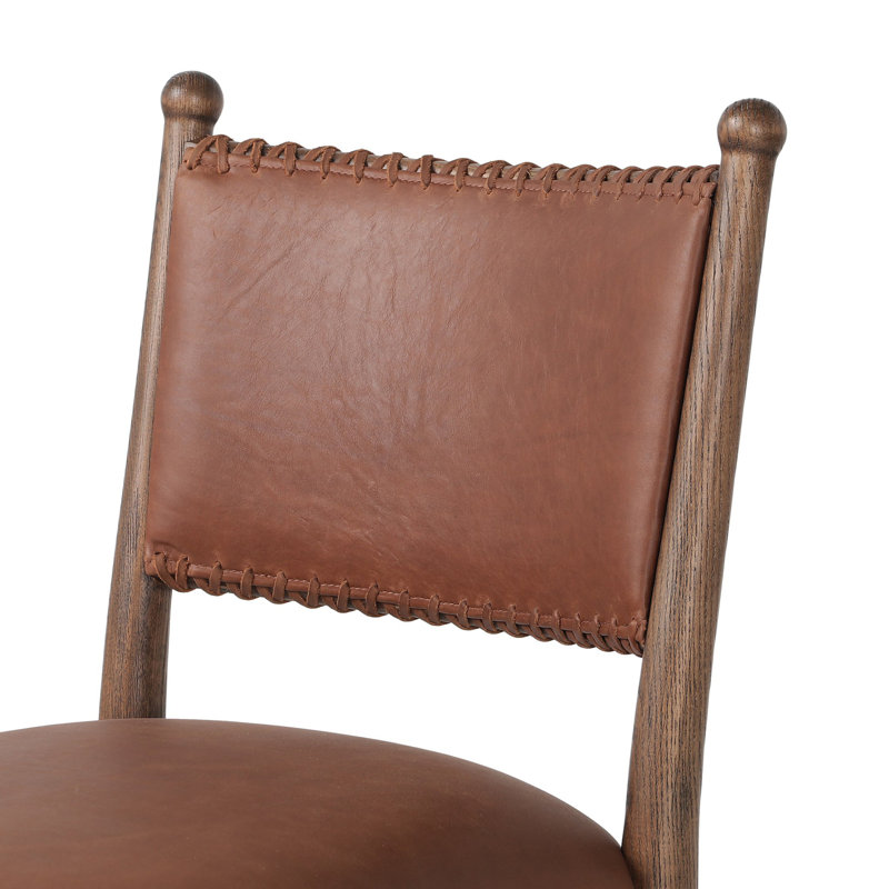 Bella Leather Upholstered Dining Chair, Brown