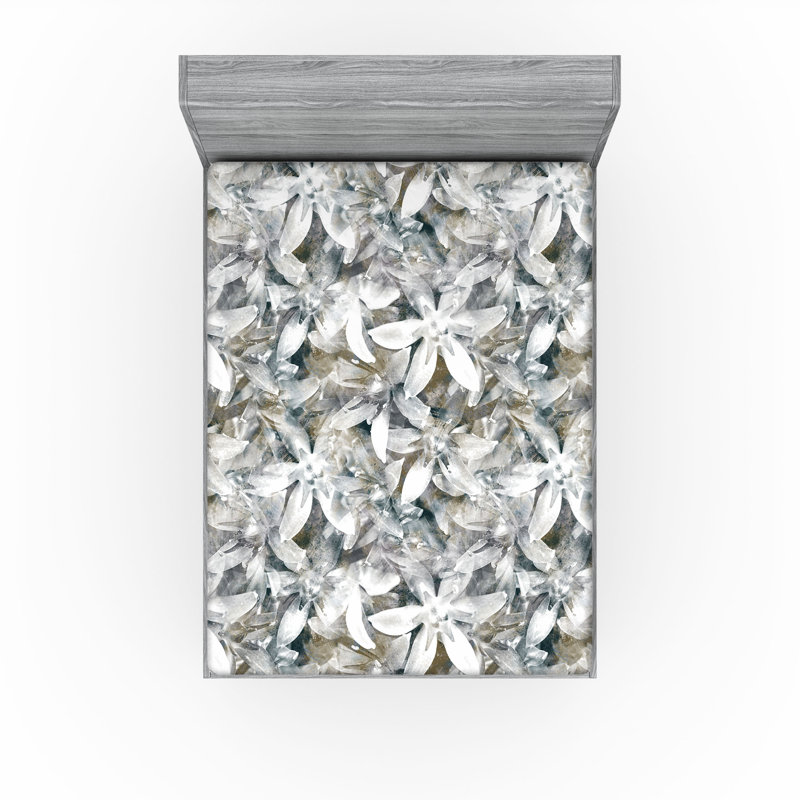 Drap-housse rustique Ambesonne, Drap-housse de taille très grand, Brun ardoise , gris pâle / abstrait