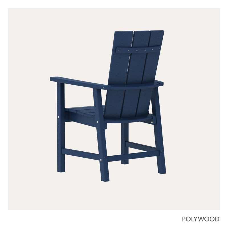 Modern Slatted Outdoor Dining Armchair, Navy