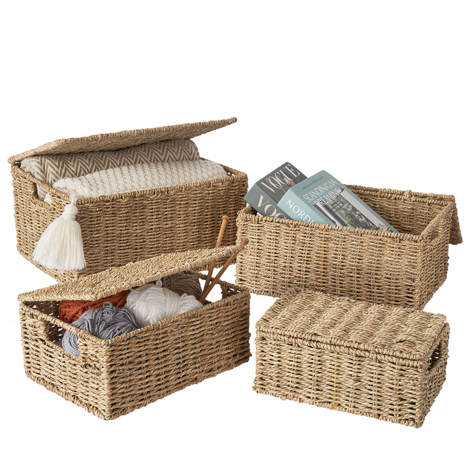 Bayou Breeze Storage Shelf Organizer Wicker Basket Set & Reviews