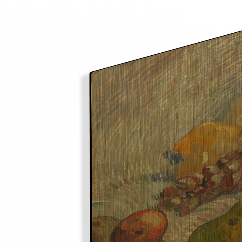 «Graper, Lemons Pears And Apples 1887» par Vincent Van Gogh, art mural en métal doré, 36 po x 24 po, 36 po x 24 po