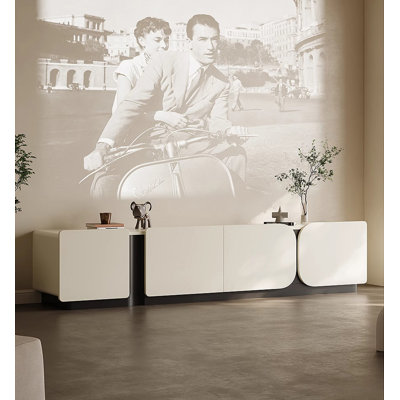 Refined Low Profile TV Cabinet with Spacious Storage