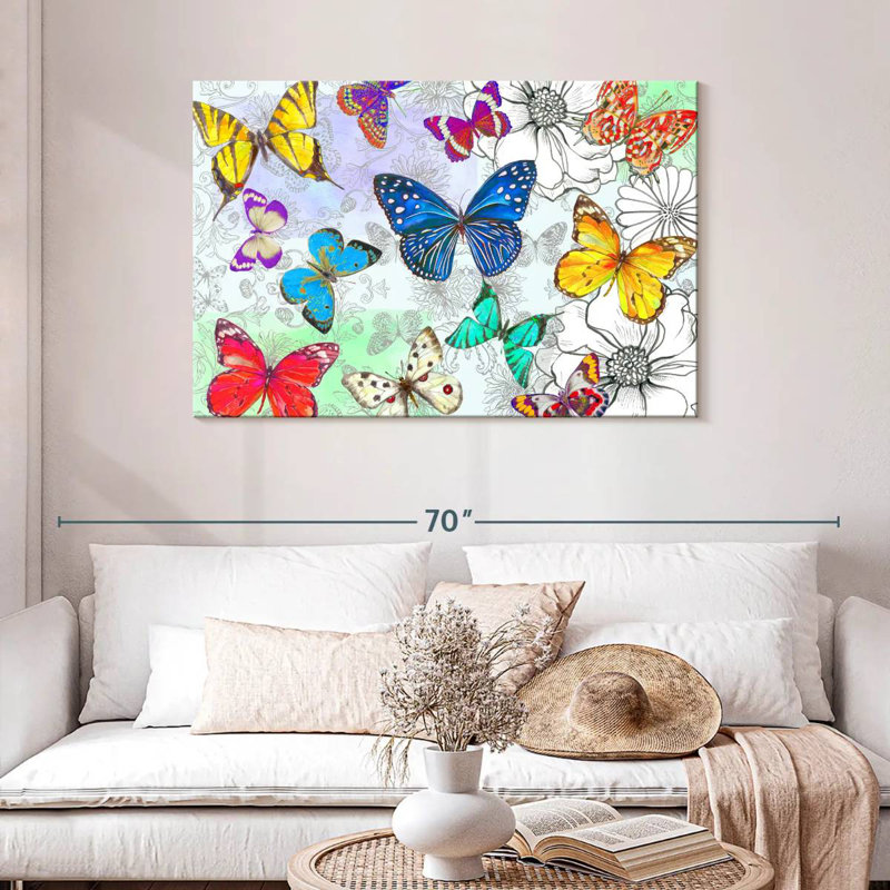 Brampt Floral Butterflies, 30" H x 45" W
