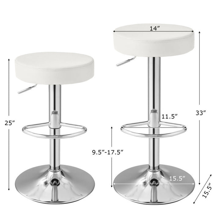 Tabouret pivotant à hauteur réglable, Blanc