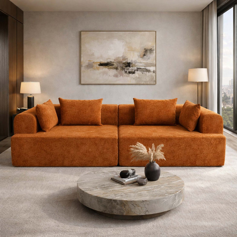 Canapé modulaire sans assemblage avec assise moelleuse profonde