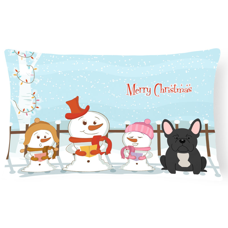 Coussin lombaire intérieur / extérieur Merry Christmas, Noir