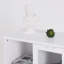 Armoire peinte en panneau de fibres à densité moyenne avec portes et tiroir en verre, espace de rangement ouvert, blanc, chambre à coucher, salon