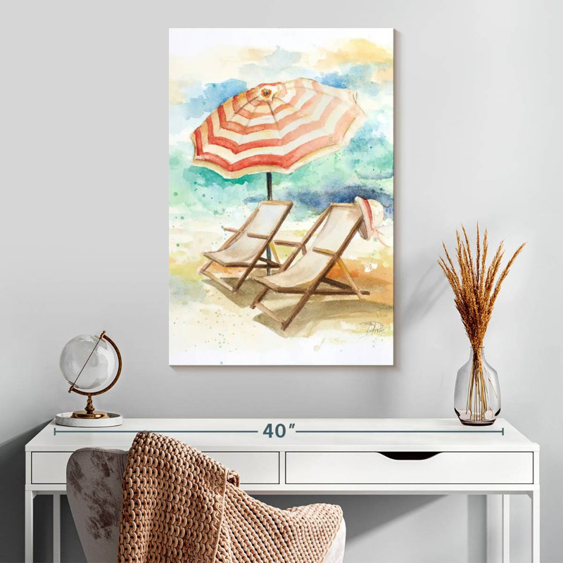 Parasol Kerner sur la plage I, H 30 po x l 20 po