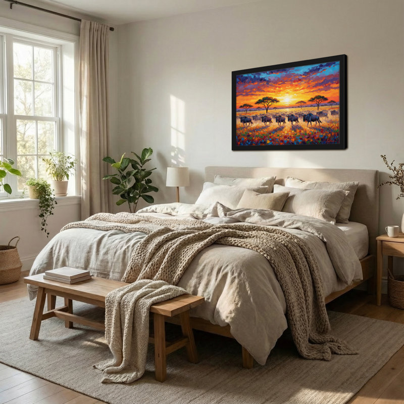 Paysage et nature coucher de soleil Savanna, H 16 po x l 24 po