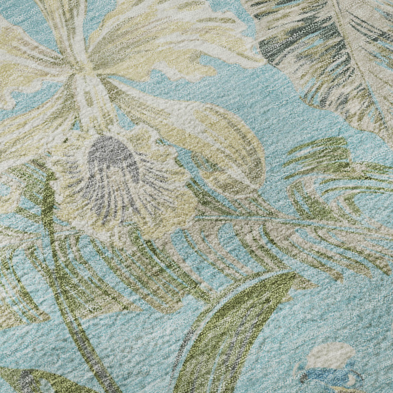Premium Machine Washable Varroville AMF1708 Floral Rug, Rectangle 5' x 7'6"