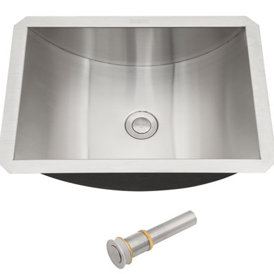 18"x13" Brushed Nickel Stainless Steel Undermount Bathroom Sink With Pop Up Drain, Su304 Construction For Solid Build, Nano Surface Repels Water And Grease, Smooth Basin Hygienic Cleaning, 18x13x5