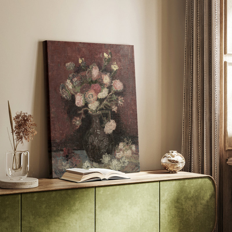 Motif floral rétro CXIV - galerie Cavas, H 60 po x l 40 po