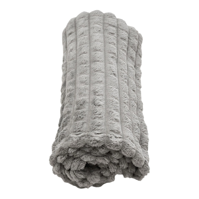 Machine Tufted Throw Blanket, Grey, 150cm x 100cm, Checkered