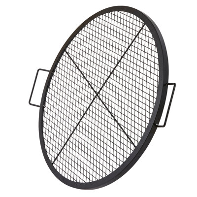 Barbecue rond en acier robuste de 30 po avec support en X, convenant pour les événements extérieurs, et en acier de qualité alimentaire, en acier, rassemblements extérieurs portatifs, fonction de distribution uniforme de la chaleur