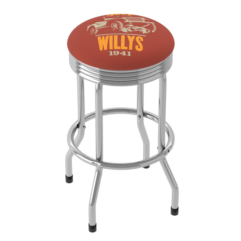 Swivel Upholstered Counter Stool with Metal Frame