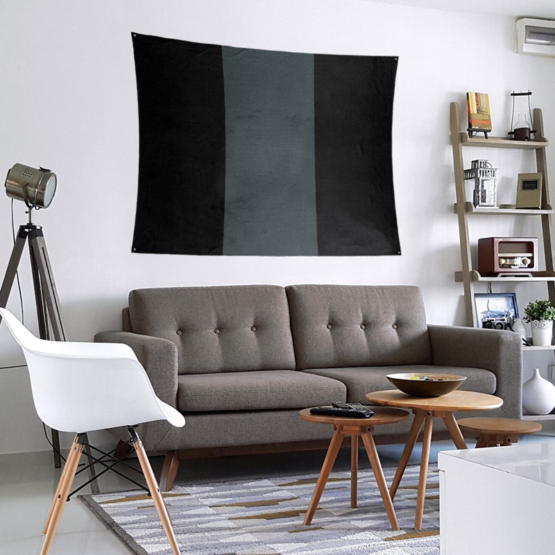 Tapisserie de polyester Las Vegas, H 88 po x l 104 po, Noir / gris acier / noir