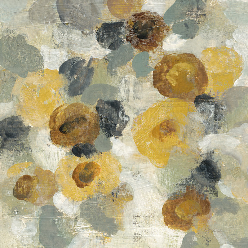 Neutral Floral Beige III Yellow Flowers by Silvia Vassileva - Wrapped Canvas Art Prints, 30cm H x 30cm W x 3.8cm D
