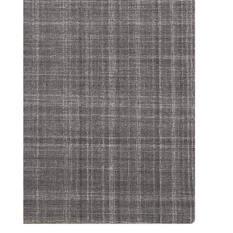 Bakstran Hand Woven Wool Gray Area Rug, Rectangle 8'6" x 11'6"