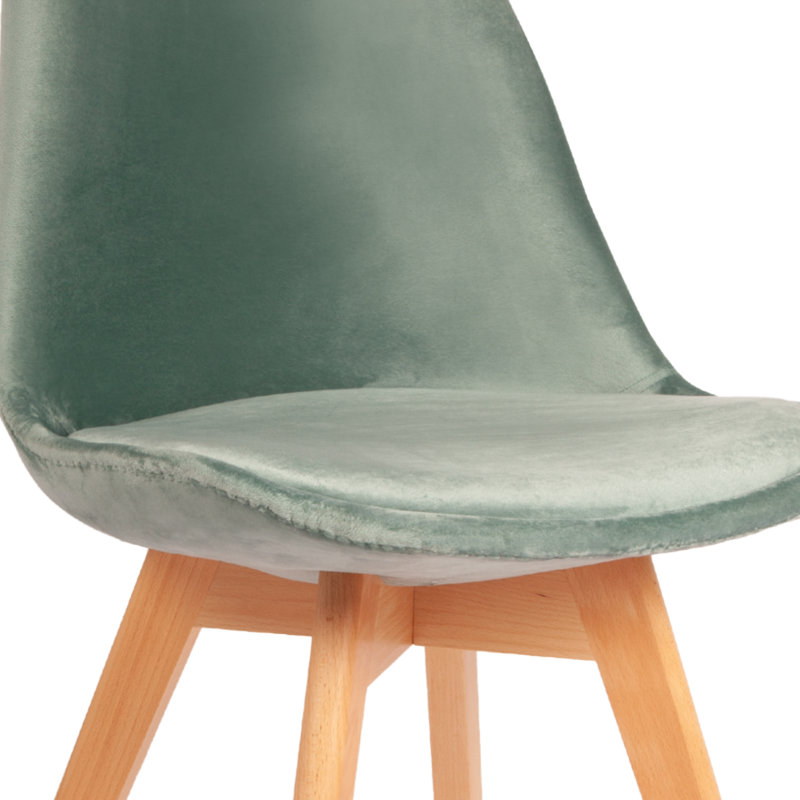 Abert 46cm H Velvet Upholstered Side Chair, Green, 4
