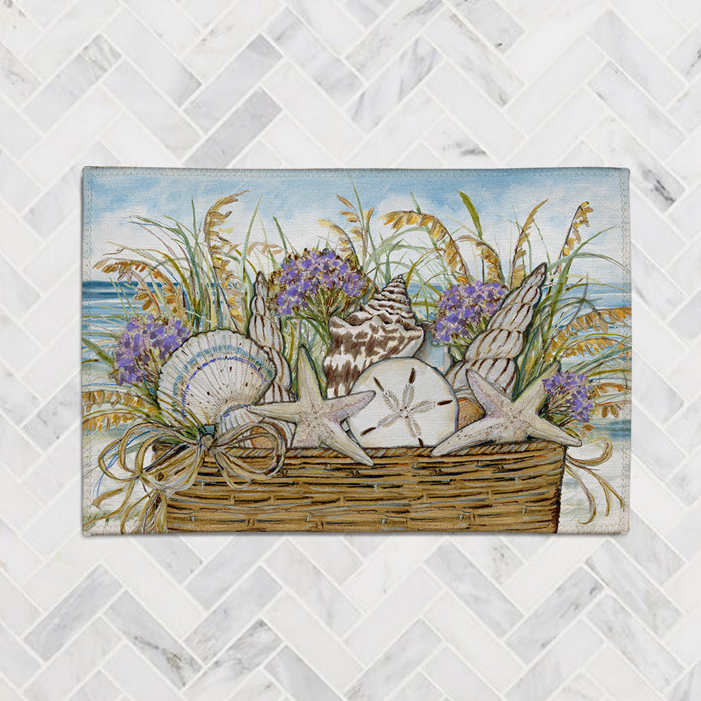 Shell Border Rug Laural Home Shells By The Sea Chenille Rug | Wayfair