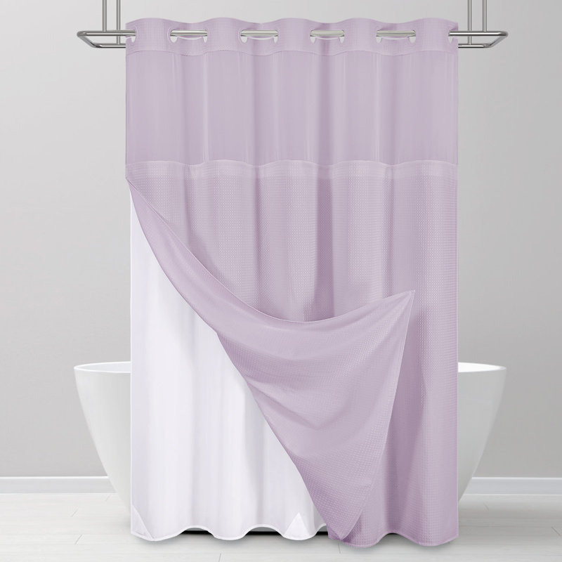 Rideau de douche Waffle, H 75 po x l 72 po, Lavande