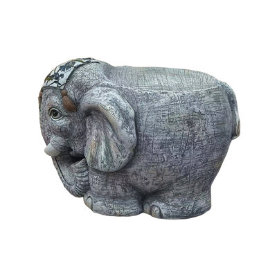 14" Garden Elephant Model Stool, Simulated Animal Sculpture Art Piece, Resin Garden Stool, Suitable For Placement In Living Rooms, Balconies, Offices, Outdoor Gardens, Courtyards, Lawns, The First Cho