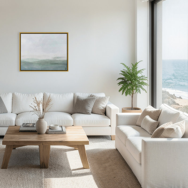 Coastal Retreat Cerulean Serenity, 24" H x 30" W x 2.375" D, Framed Canvas, Gold