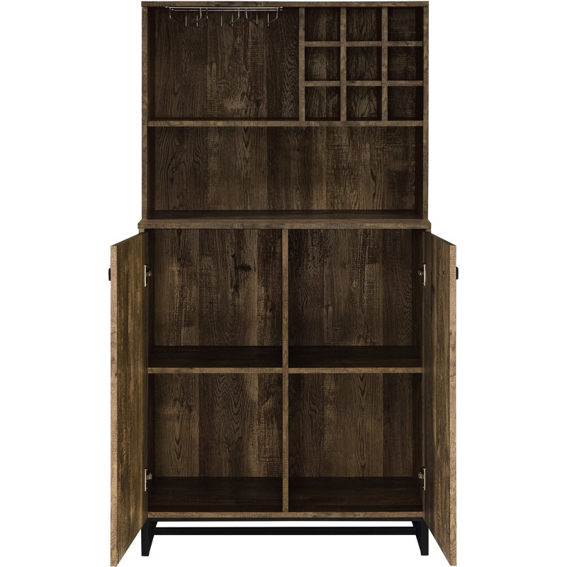 Harlie Rustic Oak 2-doors Wine Cabinet