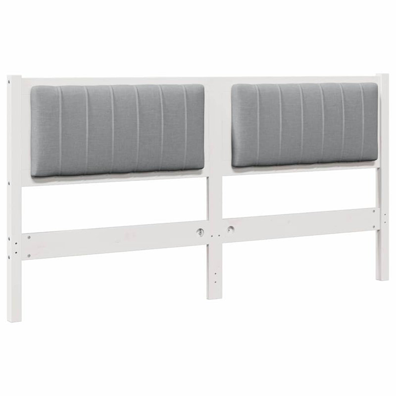 Solid Wood Headboard, Queen, White, Light Grey