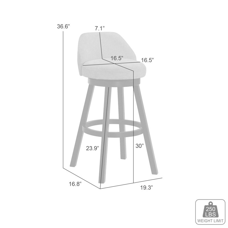 Ensemble de 3 tabourets de bar Erika, Siège crème / cadre noir, 3, Tabouret de bar (siège d'une hauteur de 30 po)