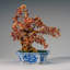 Genuine Carnelian Bonsai Gemstone Tree in Square Ceramic Pot (12")