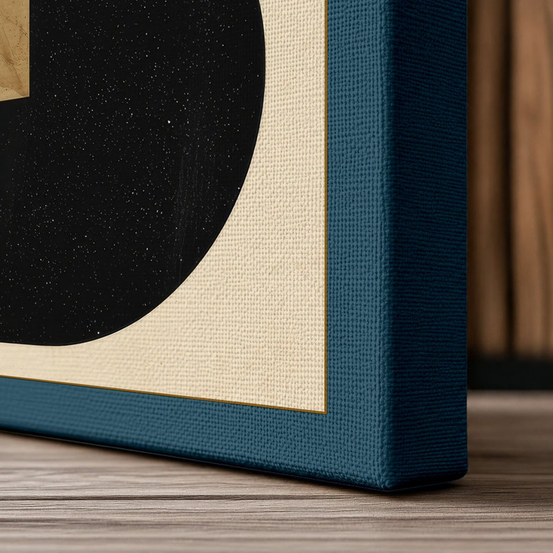 Harmony Geometric - Wrapped Canvas, 24x16 - 61.0 x 40.6 cm, Teal Border