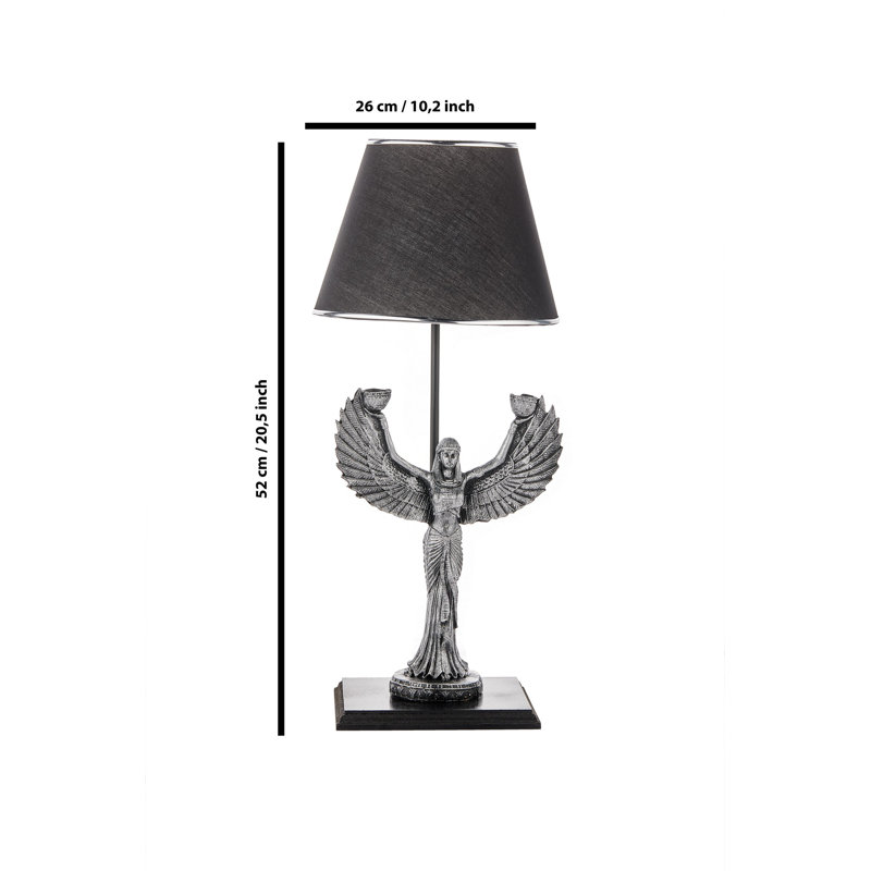 Lampe de table, gris, Noir