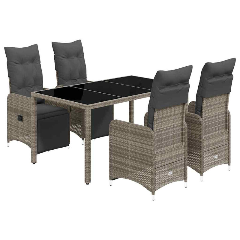 Bistro Set Grey, 4